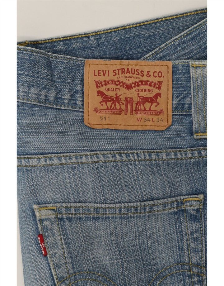 Levi's Womens 511 Slim Jeans W34 L30 Blue Cotton