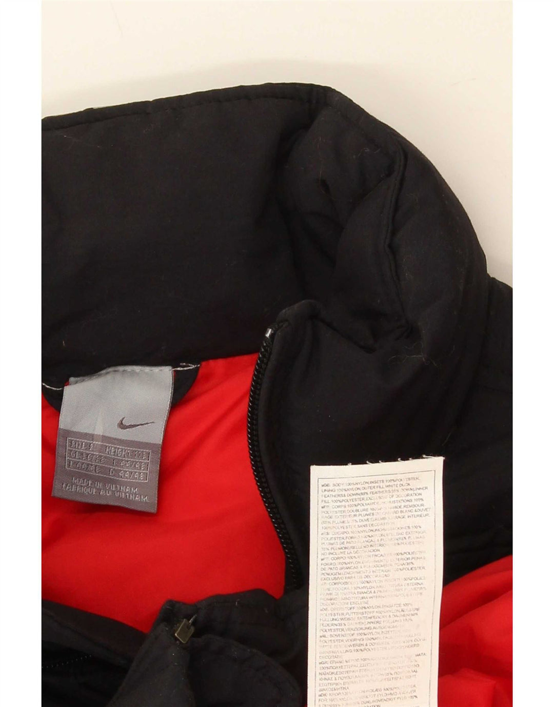 Nike Veste matelassée graphique pour homme UK 36/38 Petit nylon color block noir