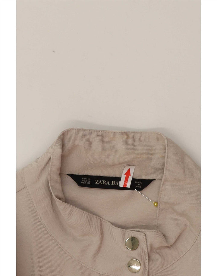 Zara Veste Utilitaire Femme UK 18 XL Beige Viscose