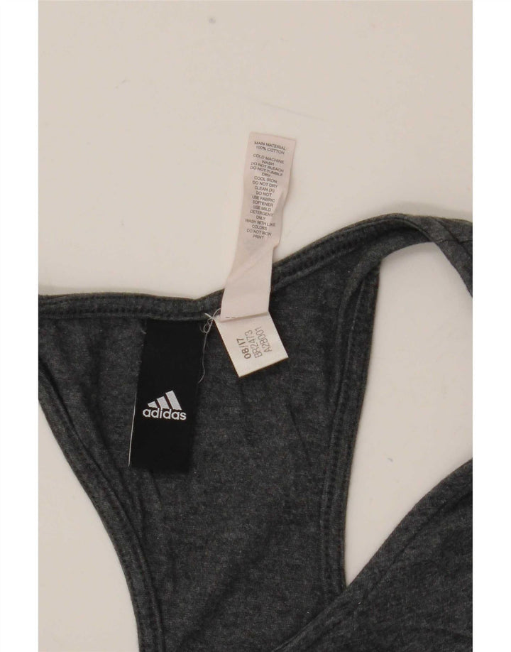 Adidas Débardeur graphique pour femme UK 12 Gris moyen Coton