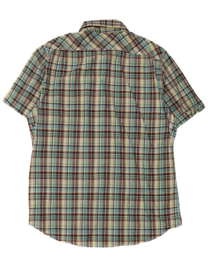 Marlboro Classics Chemise à manches courtes coupe slim pour homme XL carreaux multicolores