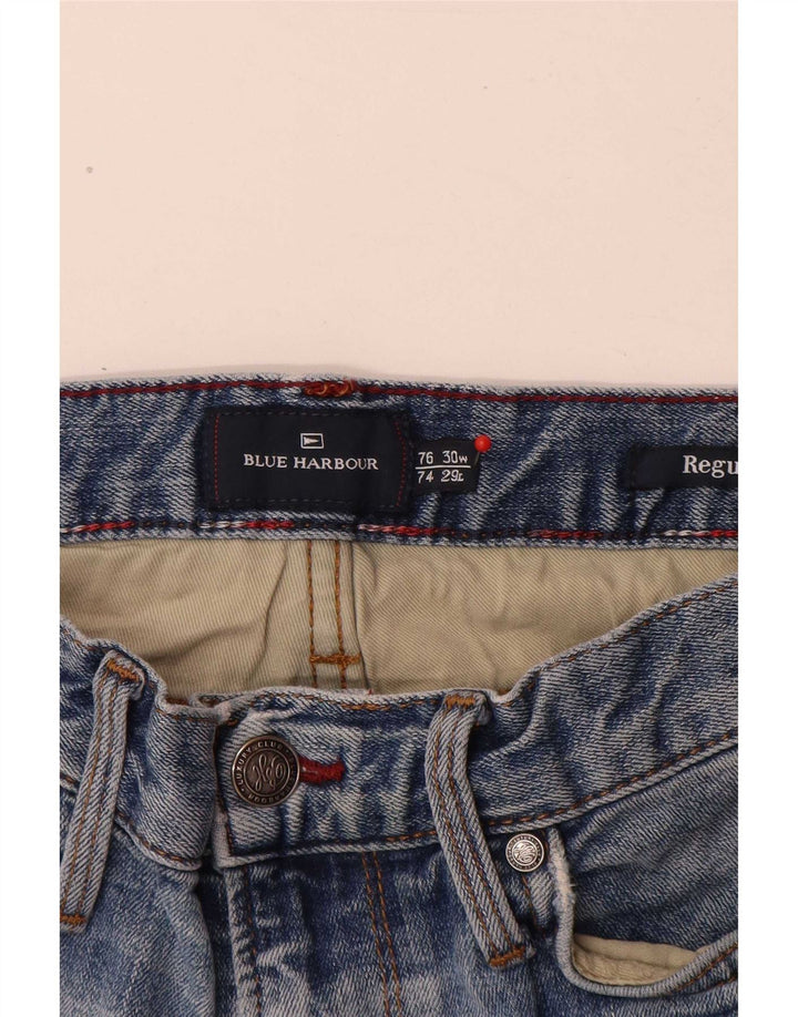 Marks & Spencer Jean droit bleu Harbour Regular pour homme W30 L29 coton