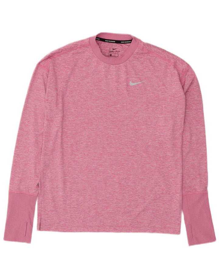 NIKE Haut Dri Fit à manches longues pour hommes, petit rose moucheté