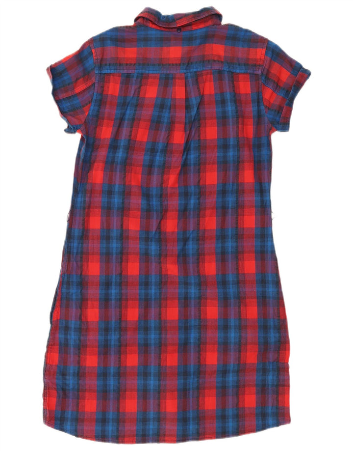 Lee Robe chemise à manches courtes pour femme UK 42 en coton à carreaux rouge moyen