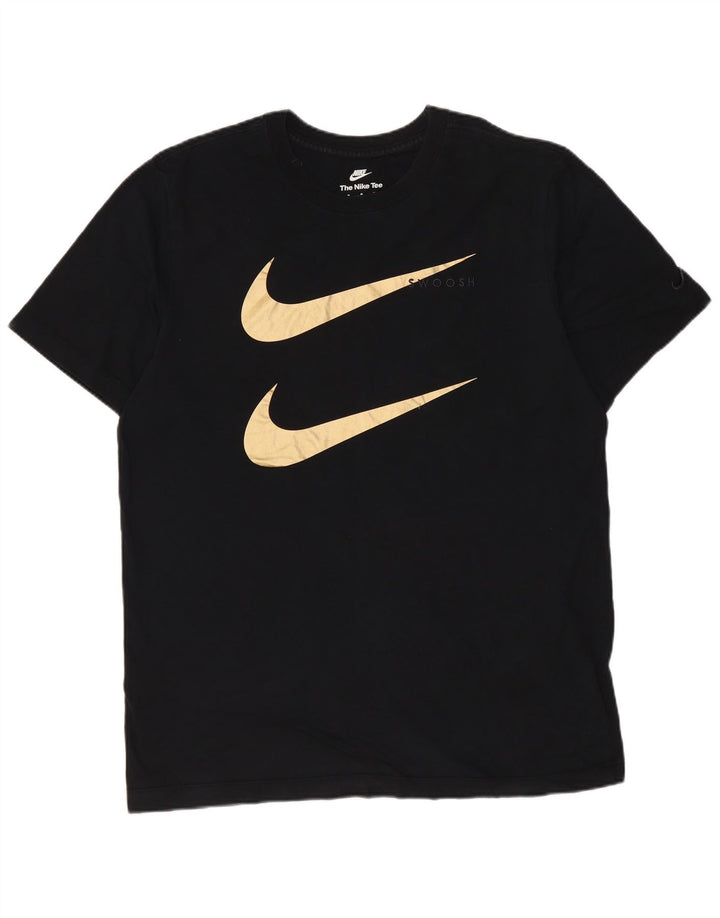 Nike T-shirt graphique Swoosh pour homme en coton noir moyen