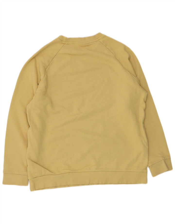 Adidas Sweat-shirt surdimensionné graphique pour homme UK 12 en coton jaune moyen