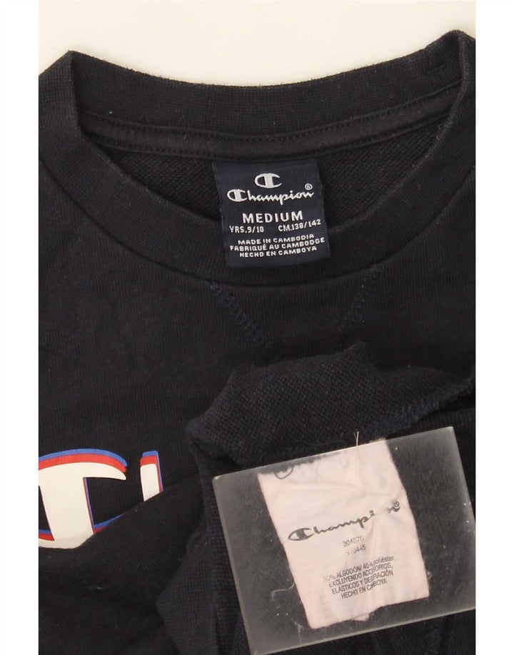 Champion Sweat-Shirt Graphique Garçon 9-10 Ans Coton Bleu Marine Moyen