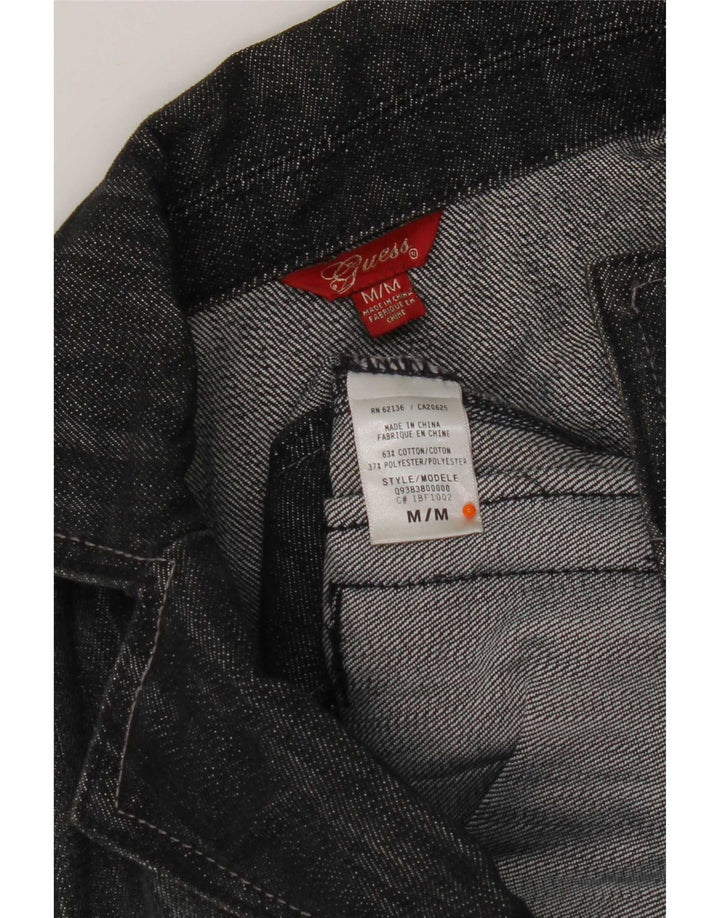 Guess Veste en jean courte pour femme UK 12 Coton noir moyen