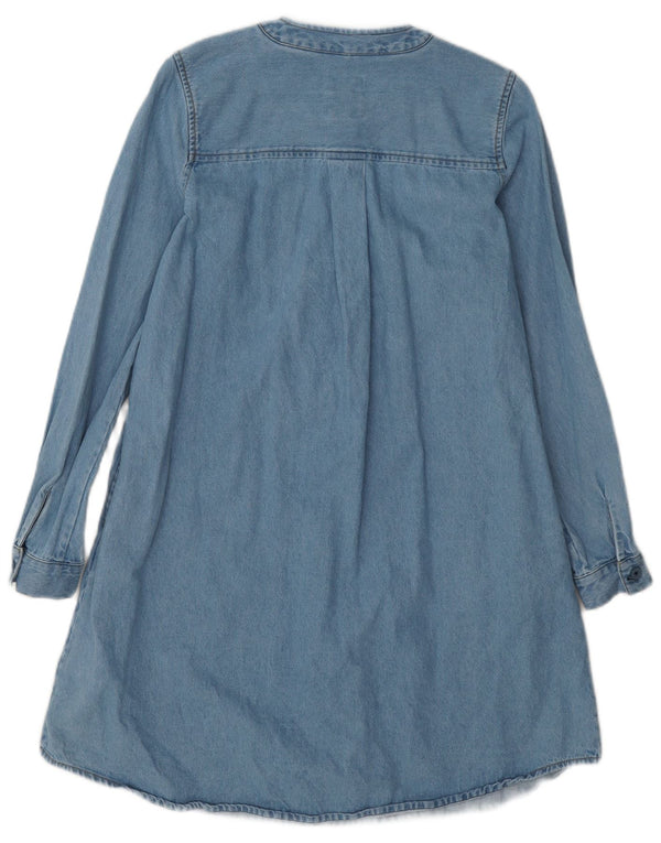 Fat Face Robe en jean à manches longues pour femme UK 8 Petit Bleu Coton