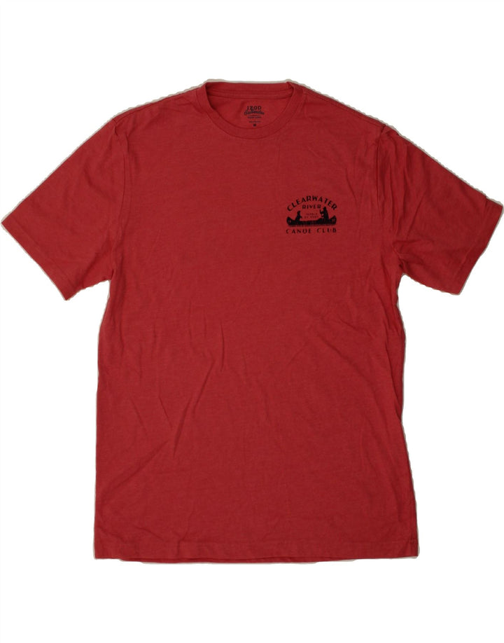IZOD Mens Graphic T-Shirt Top Medium Red Cotton Vintage Izod and Second-Hand Izod from Messina Hembry 