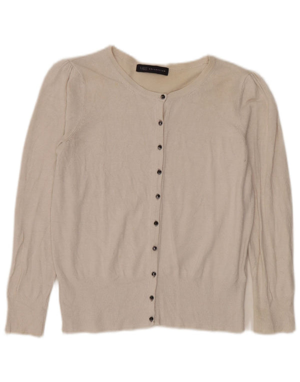 Marks & Spencer Pull cardigan court pour femme UK 10 Small Viscose blanc cassé
