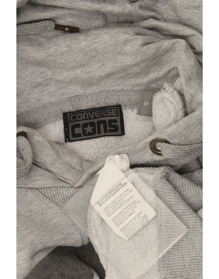 Converse Pull à capuche graphique pour homme en coton moucheté Gris Taille S