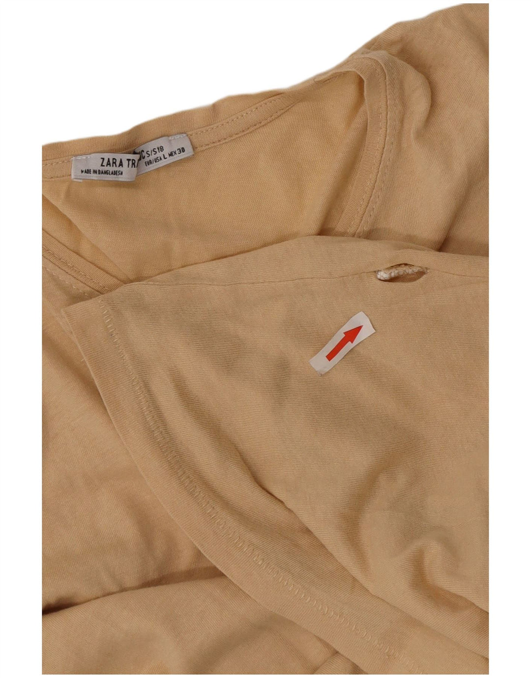 Zara Femme T-Shirt Top UK 16 Large Beige