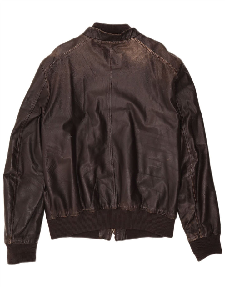 Antony Morato Veste en cuir pour homme UK 40 Grand cuir marron