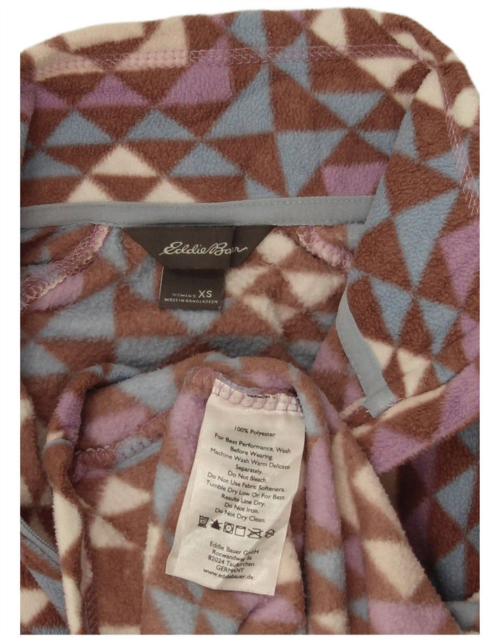 Eddie Bauer Pull polaire surdimensionné pour femme UK 6 XS Multicolore Géométrique