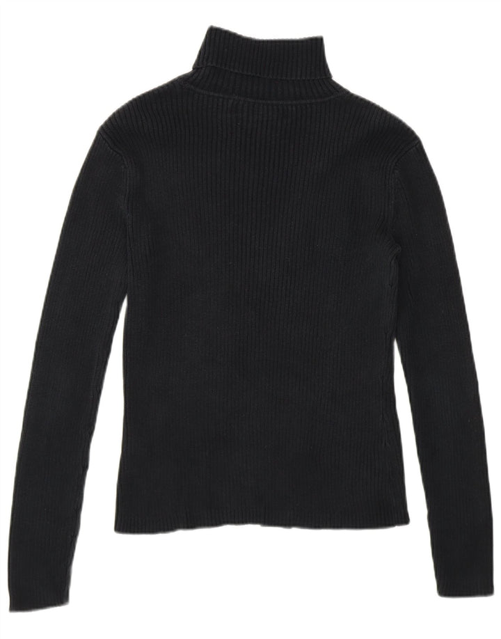 TOMMY HILFIGER Pull col roulé pour femme UK 8 Small Noir Coton