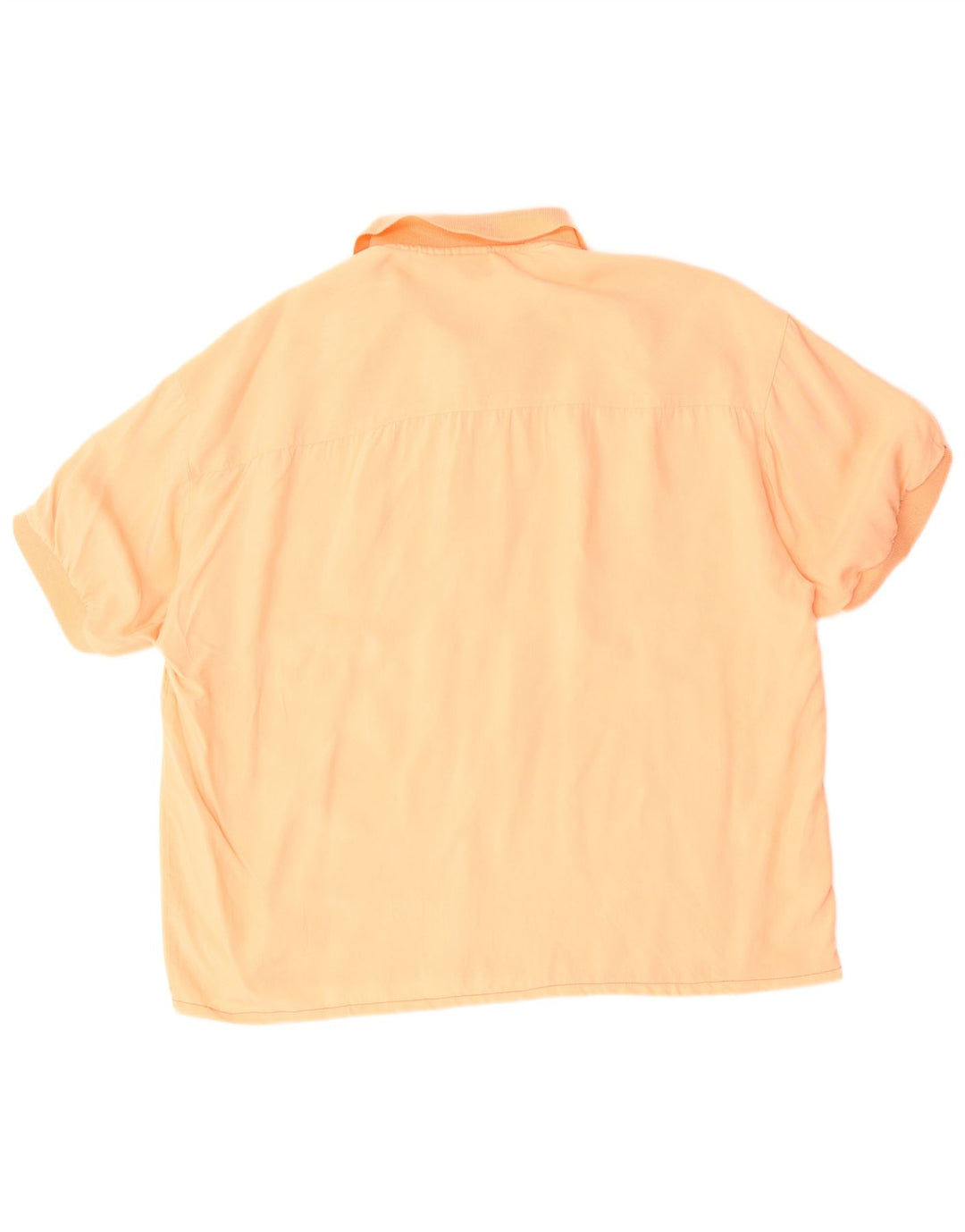 vintage Mens Manches Courtes Pull Chemise XL Orange Soie