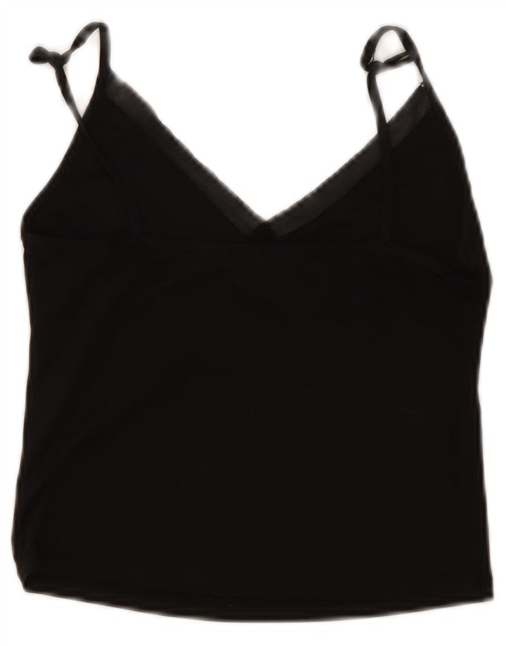 Zara Womens Crop Cami Top UK 8 Petit Noir