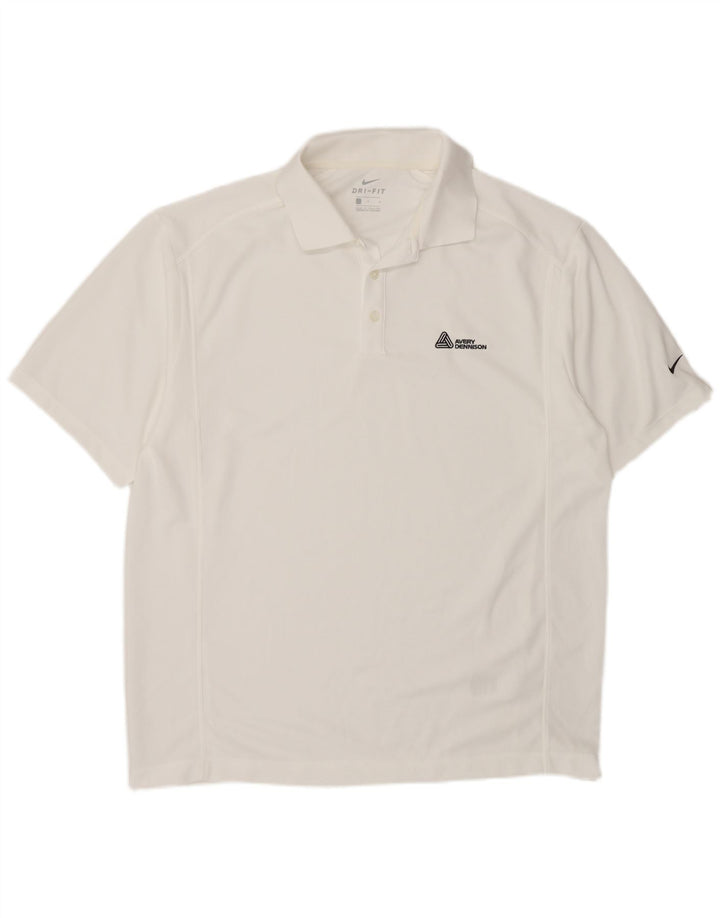 Nike Polo Dri Fit pour homme en polyester blanc Taille L