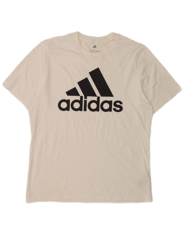 ADIDAS T-shirt graphique pour hommes, grand coton blanc
