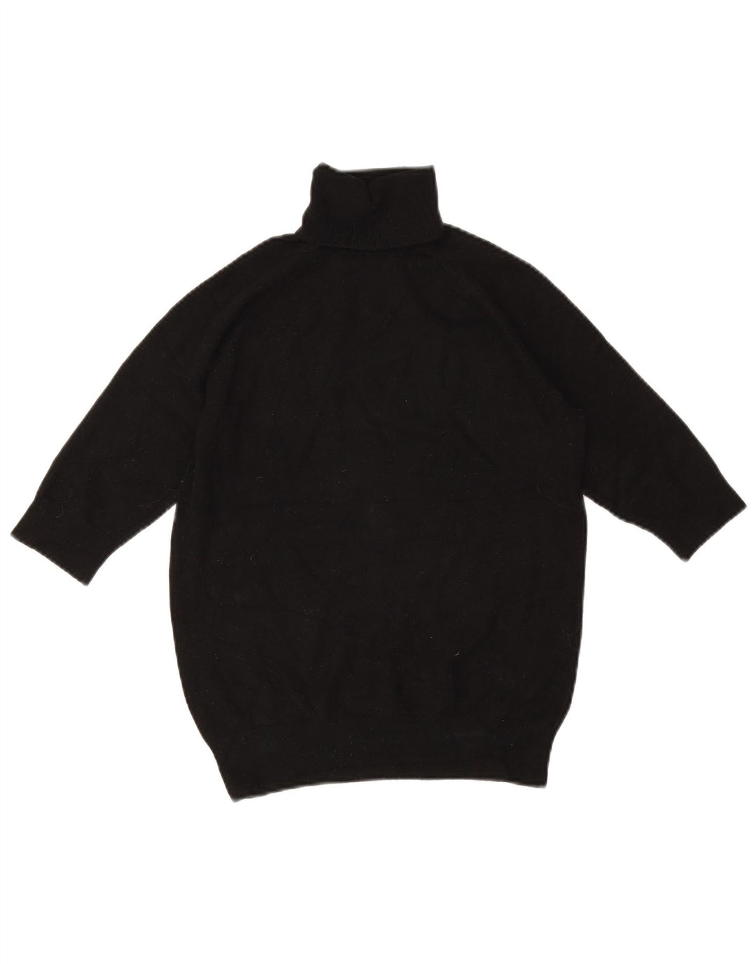 Zara Pull à manches 3/4 et col roulé pour femme UK 12 Noir moyen