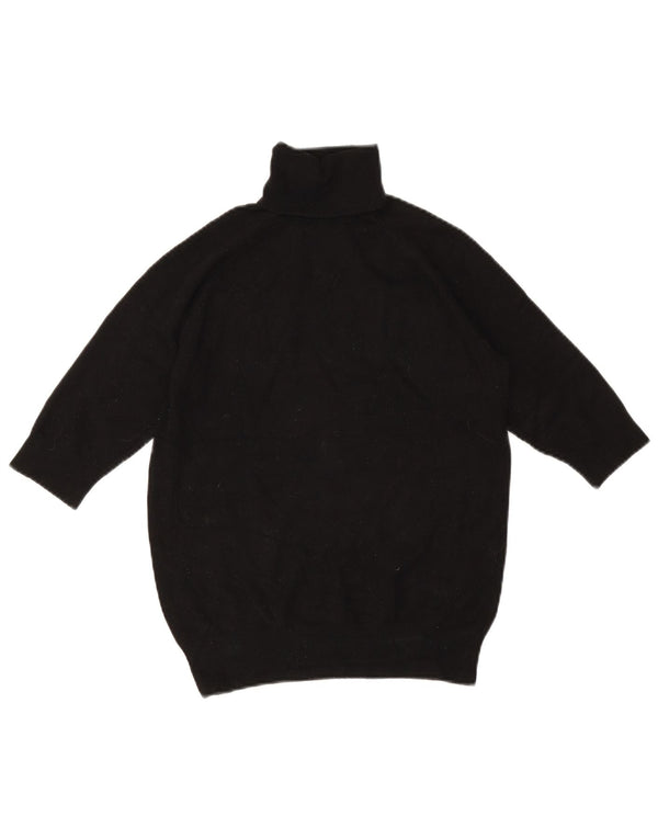 Zara Pull à manches 3/4 et col roulé pour femme UK 12 Noir moyen