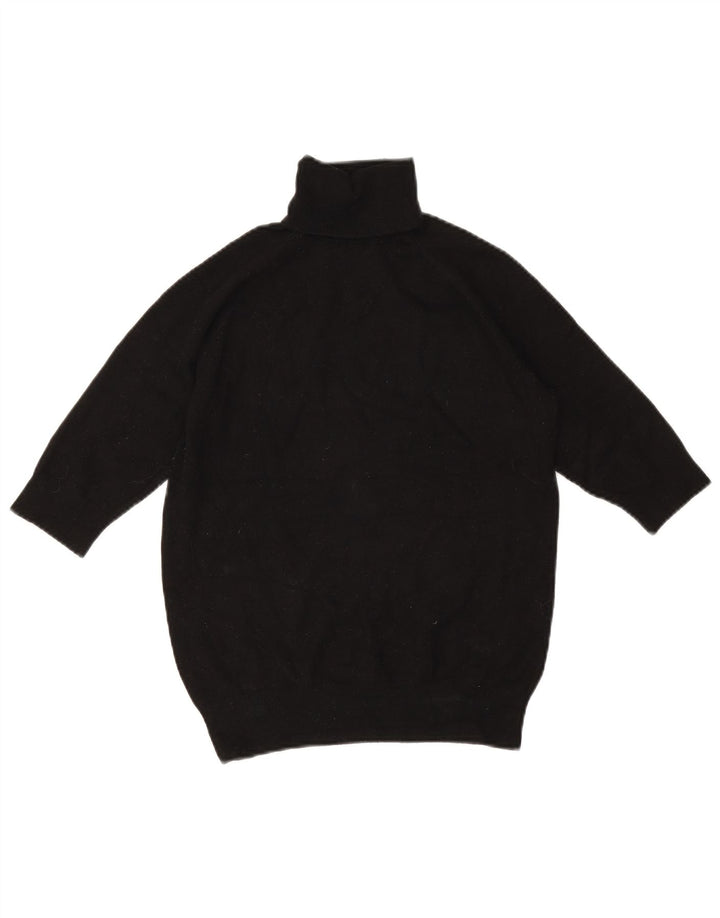 Zara Pull à manches 3/4 et col roulé pour femme UK 12 Noir moyen