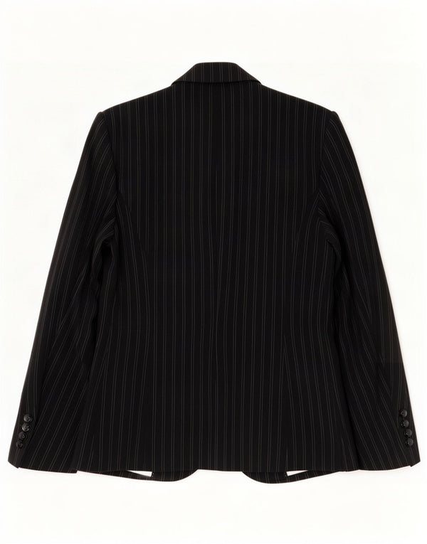 Marks & Spencer Veste blazer à 1 bouton pour femme UK 12 Noir moyen à fines rayures