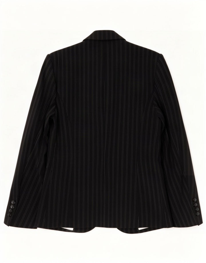 Marks & Spencer Veste blazer à 1 bouton pour femme UK 12 Noir moyen à fines rayures