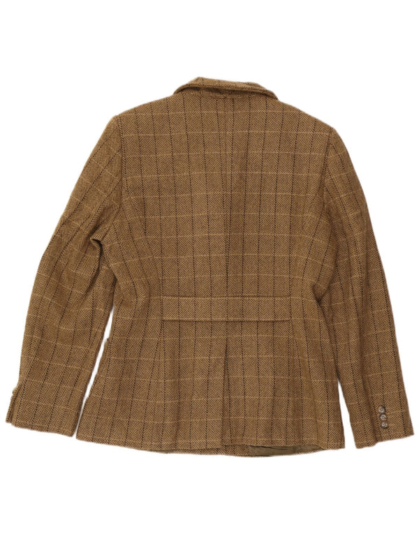 Max Mara Veste blazer week-end pour femme UK 16 Grand marron à carreaux classique