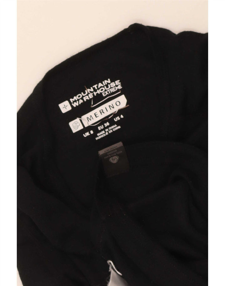 Mountain Warehouse Haut à manches longues pour femme UK 8 Petite laine noire