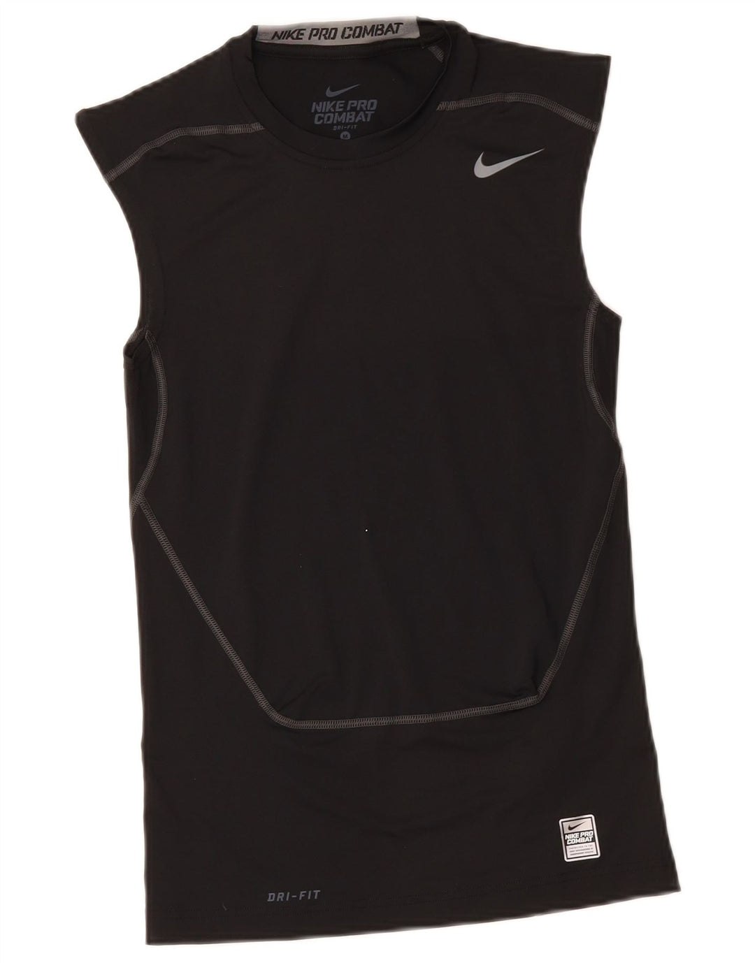 NIKE Womens Dri Fit Vest Top UK 12 Medium Black Polyester