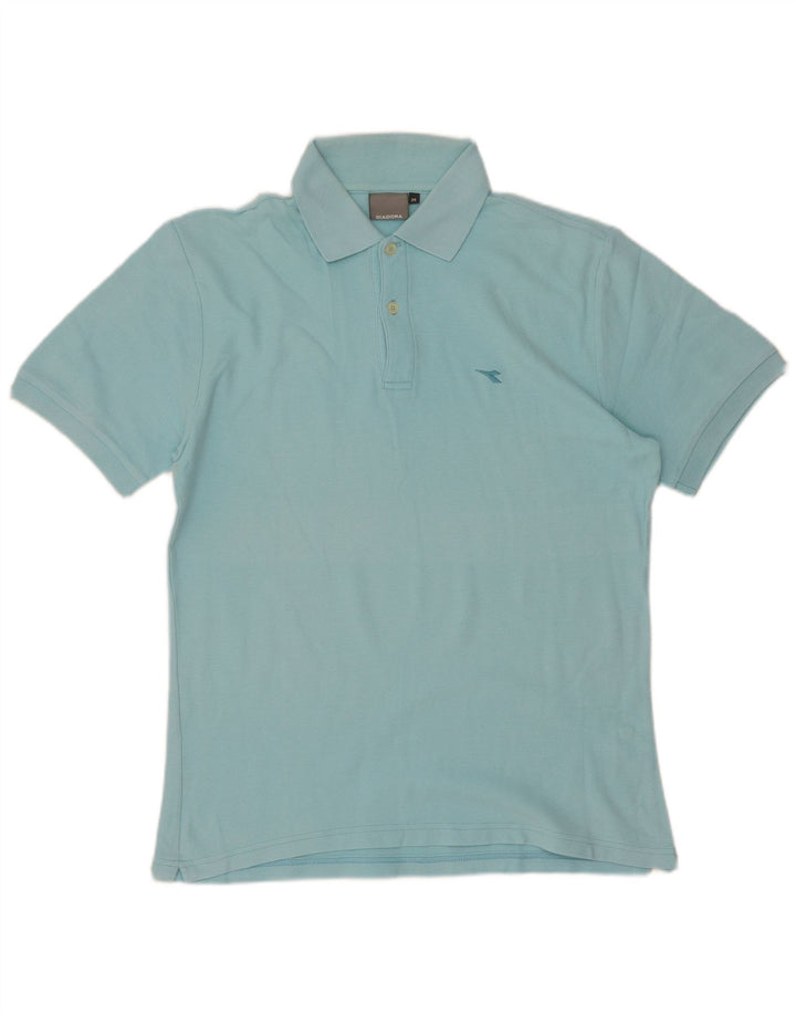 Diadora Polo Homme Bleu Moyen Coton