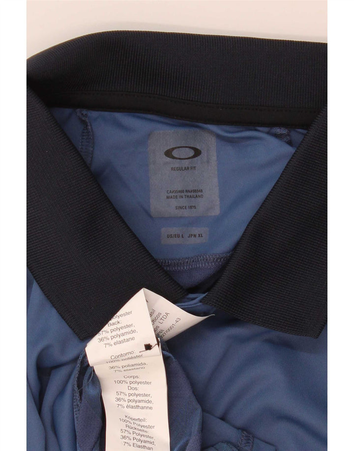 Oakley Polo coupe classique pour homme en polyester à rayures bleues