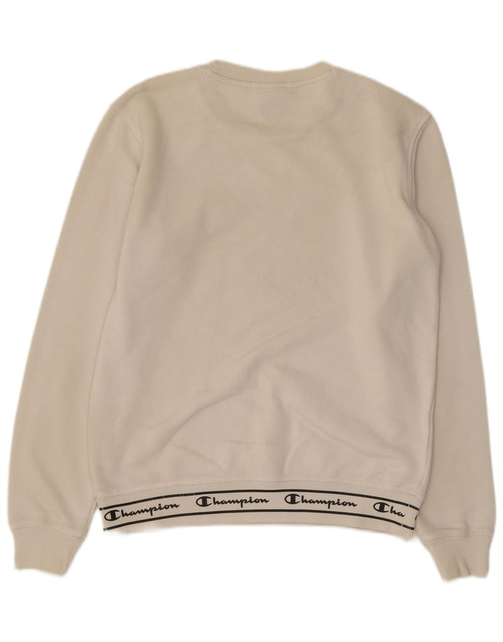 CHAMPION Sweat-Shirt Graphique Homme Petit Coton Blanc