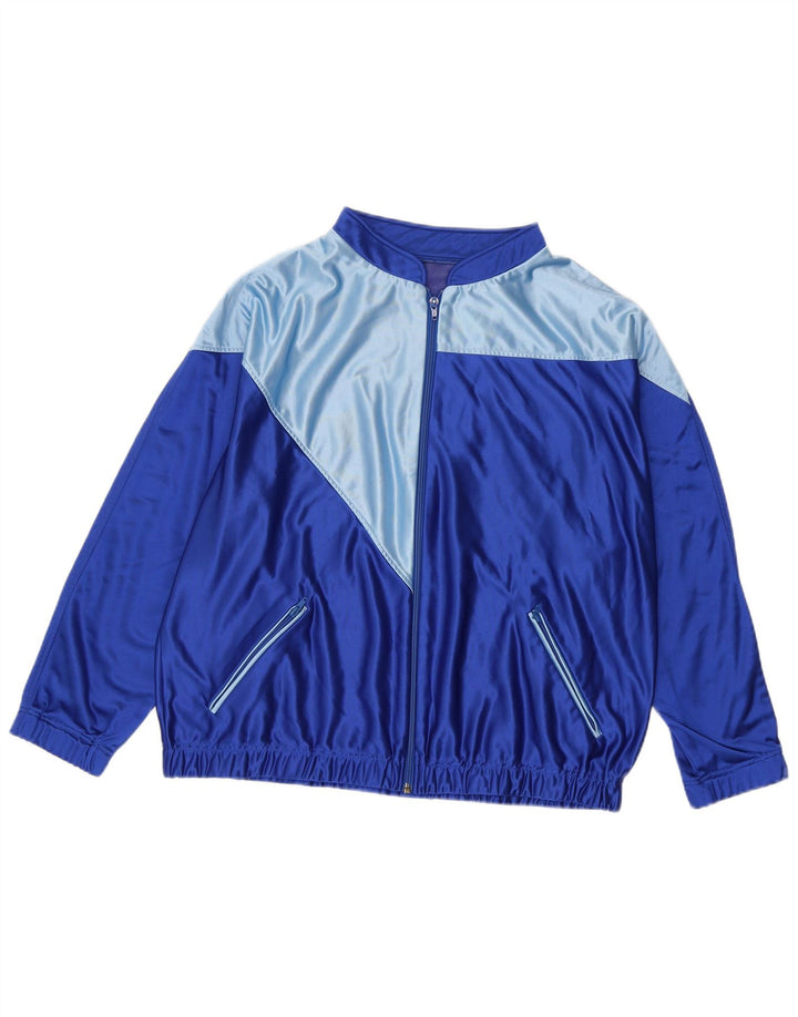 vintage Mens Survêtement Top Veste XL Bleu Colorblock