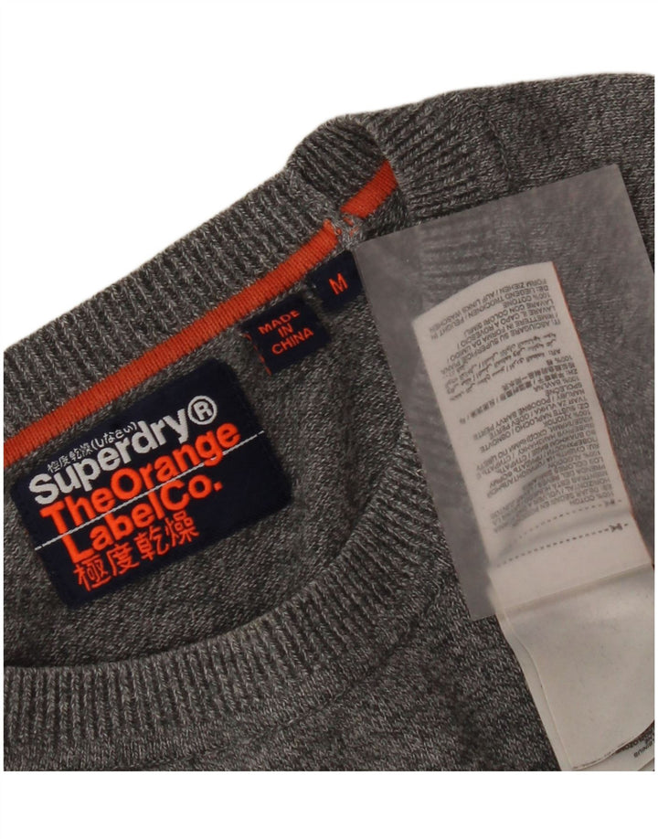 Superdry Pull à col rond en coton moucheté gris moyen