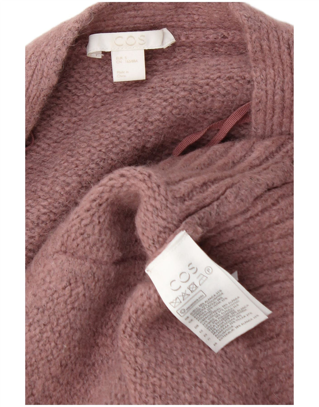 Cos Pull cardigan surdimensionné pour femme UK 10 Petite laine d'alpaga rose