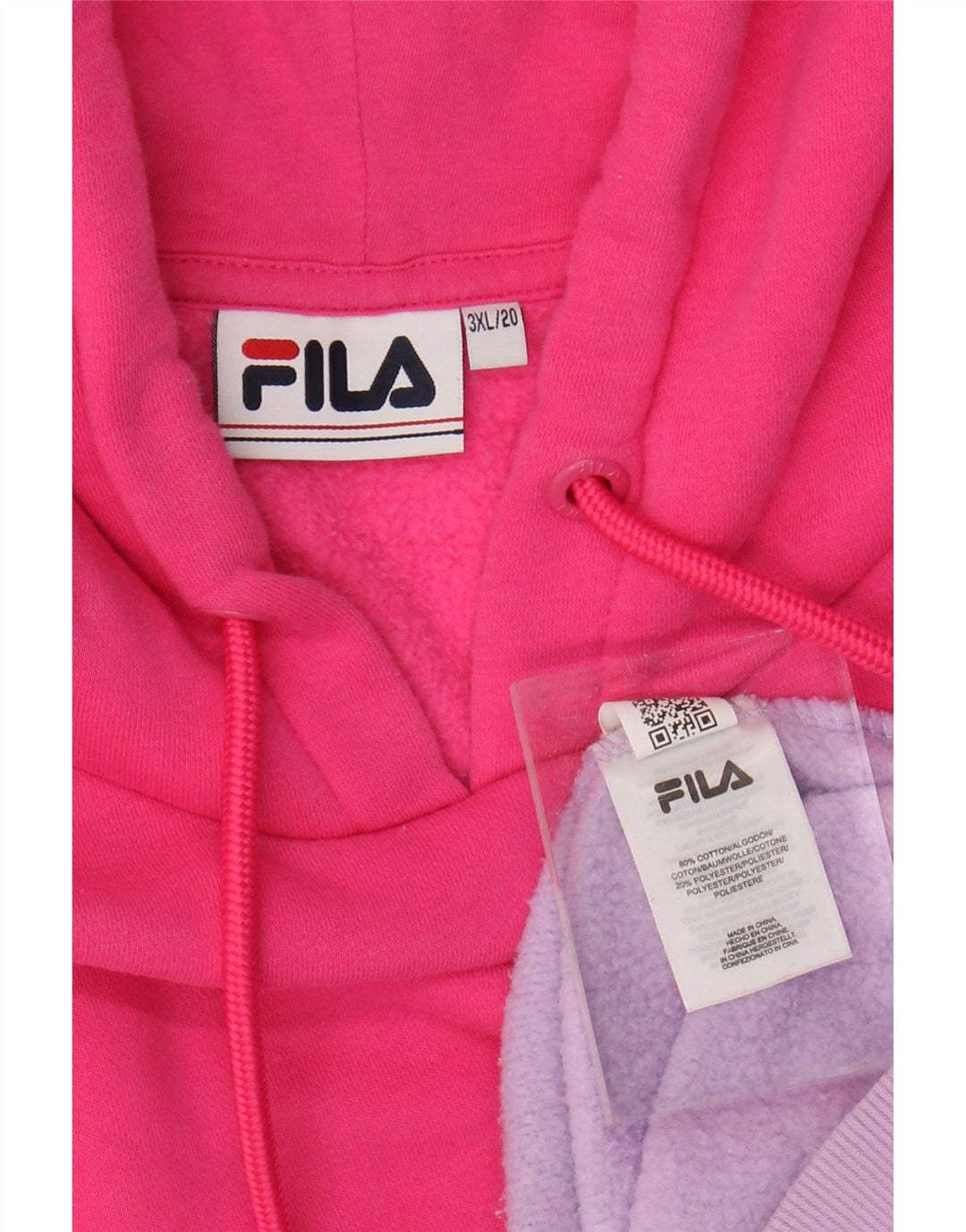 FILA Pull à capuche graphique pour femme UK 22 3XL Multicolore Colourblock