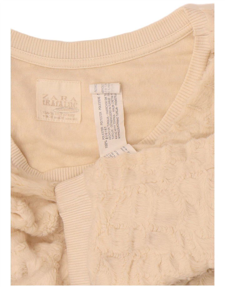 Zara Pull polaire pour femme UK 12 Medium Off White Polyester