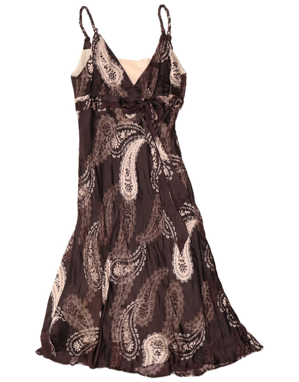 Phase Eight Robe longue sans manches pour femme UK 18 XL Gris Paisley Viscose