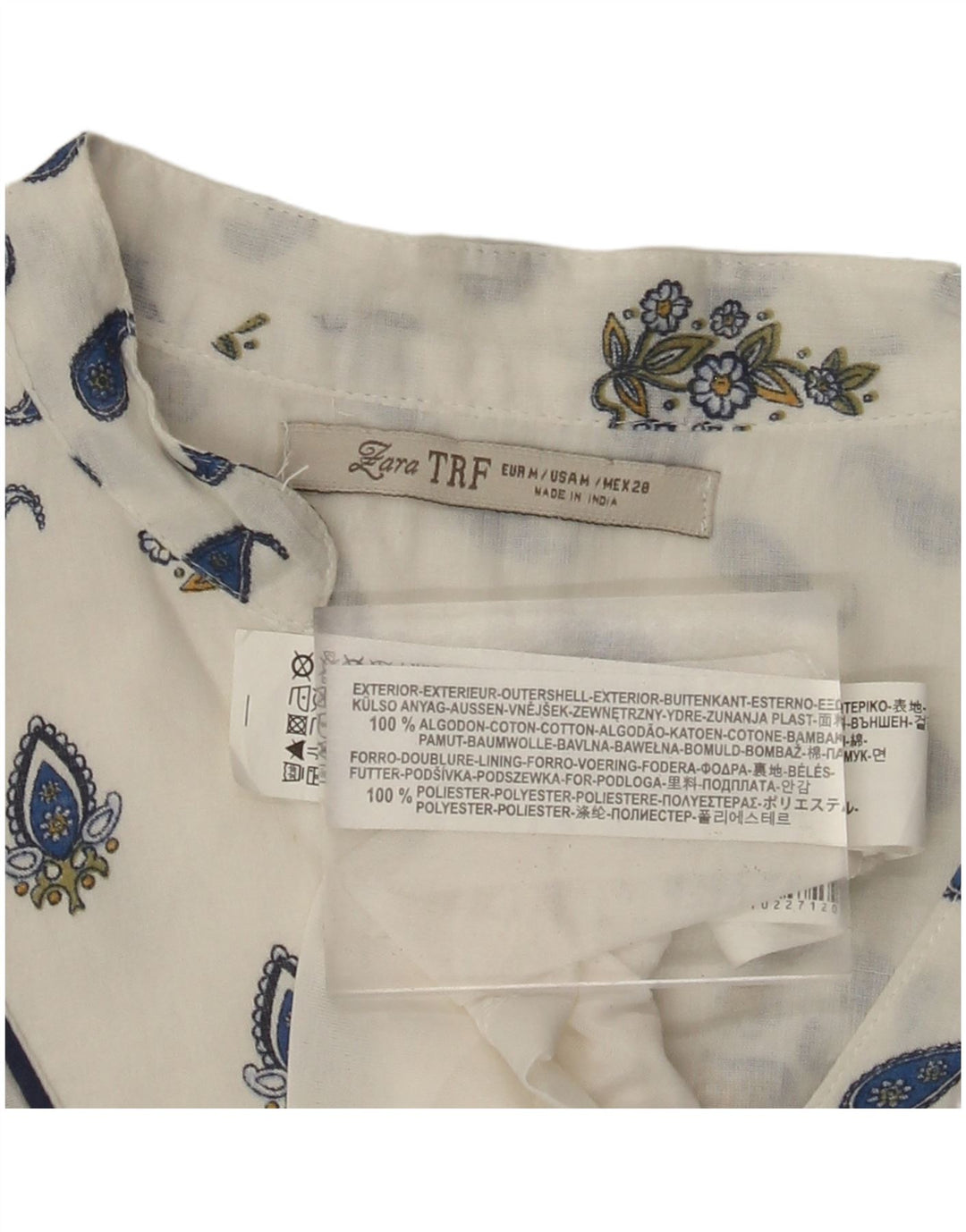 ZARA Robe droite à manches 3/4 pour femme UK 12 en coton cachemire blanc moyen