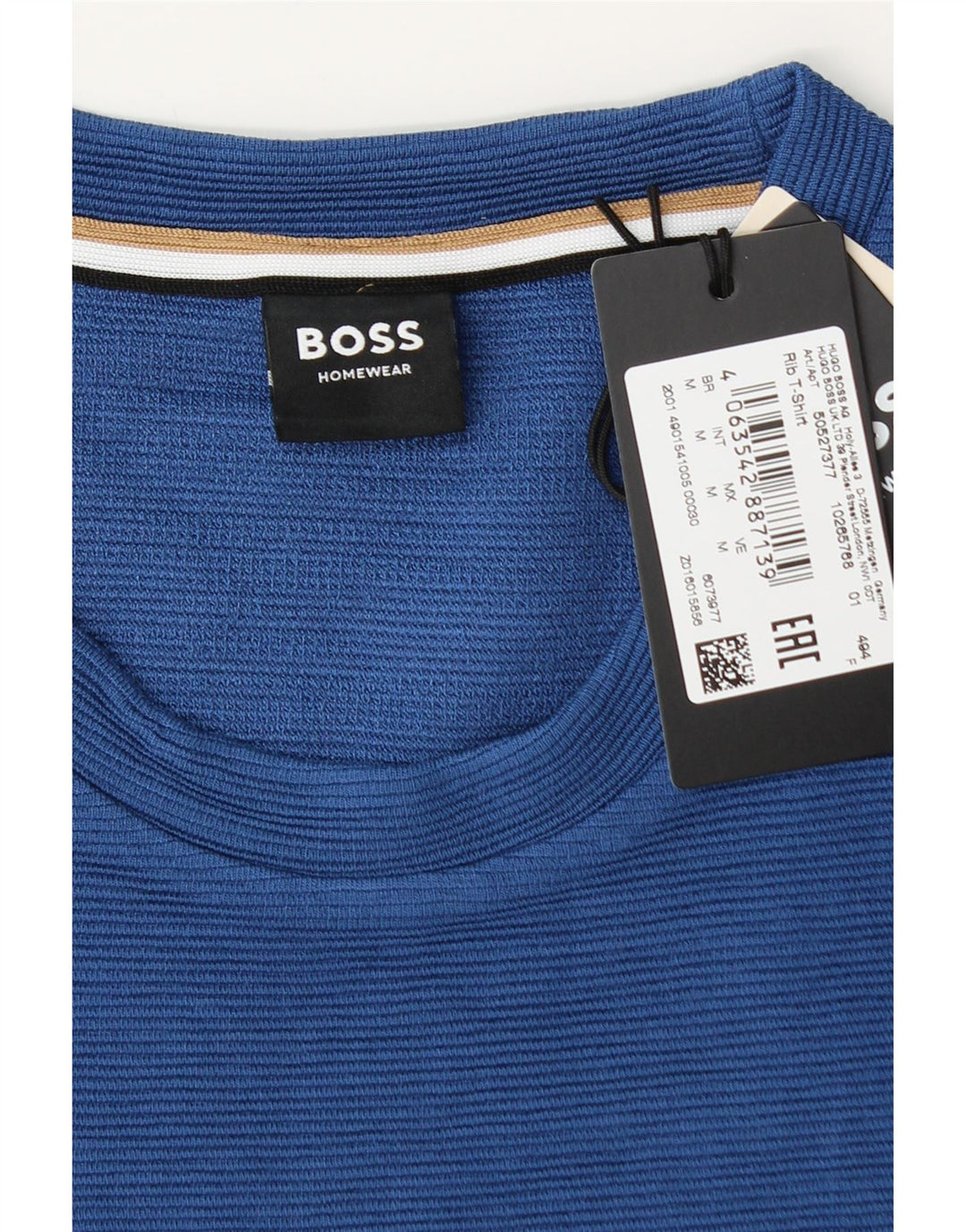 Hugo Boss Homme T-Shirt Top Bleu Moyen Modal
