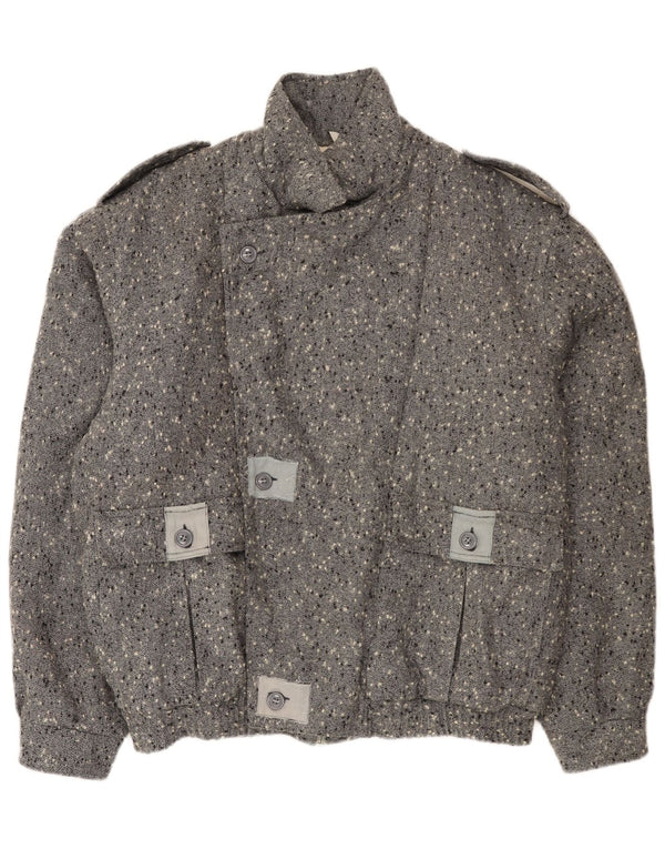 Veste coupe-vent militaire vintage pour hommes UK 42 XL Gris Moucheté