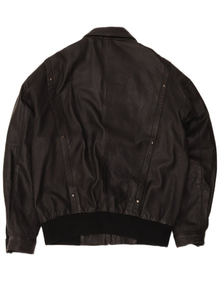 veste bomber en cuir homme vintage UK 42 XL Noir