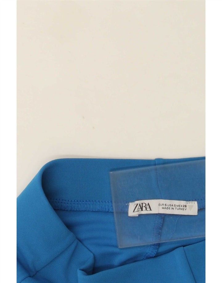Zara Pantalon de survêtement évasé pour femme UK 8 Small Bleu
