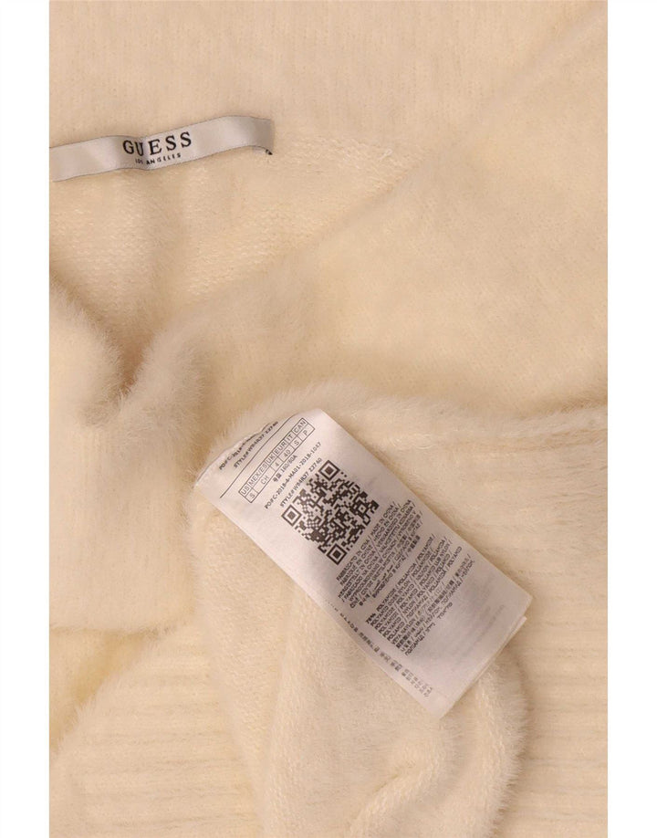 Guess Pull surdimensionné à col roulé pour femme UK 4 XS Blanc cassé Polyamide