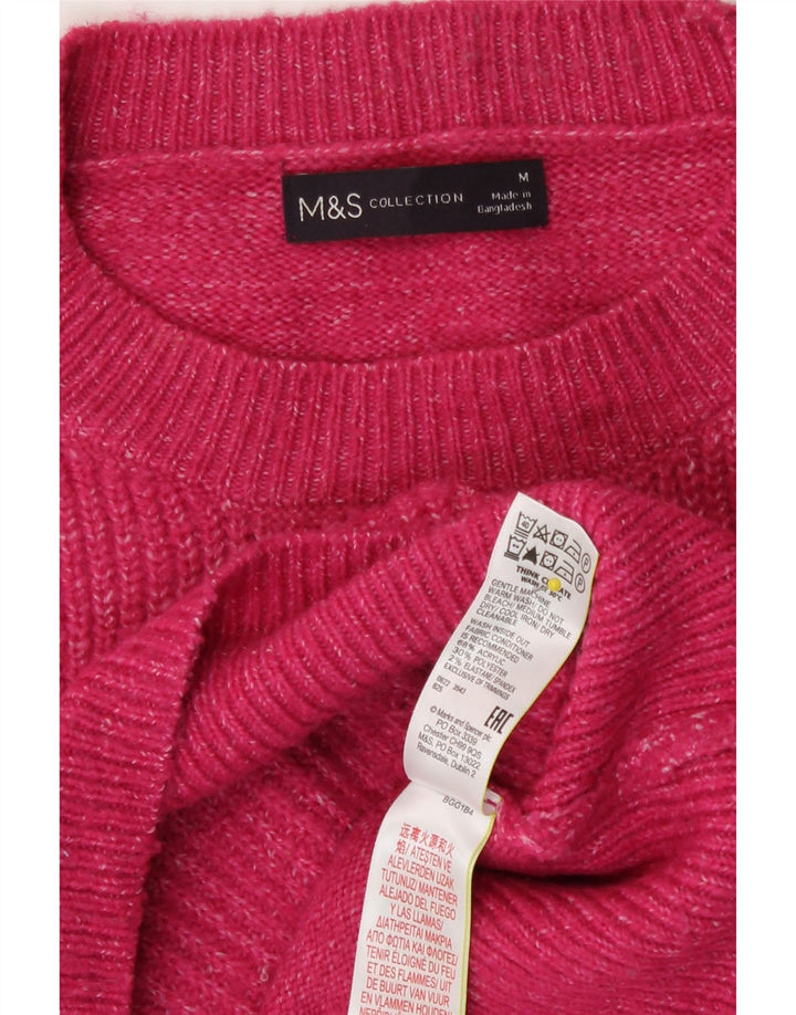 Marks & Spencer Pull à col rond pour femme UK 14 Rose moyen moucheté