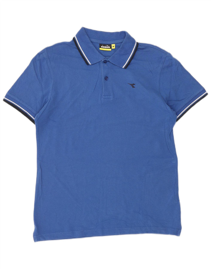 Diadora Polo Homme Bleu Moyen Coton