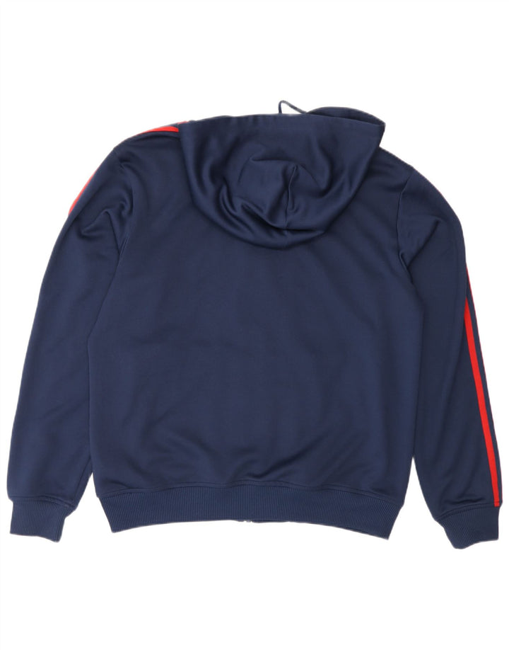 Adidas Pull à capuche zippé graphique pour homme Bleu marine moyen Polyester
